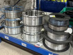 10no. Part-Used Reels of Welding Wire, Sizes Vary