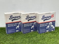 3no. Boxed & Unused Reels of Super 6 Stainless Steel Welding Wire, 0.80mm (Dia)