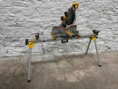 DeWalt DWS7085 Compound Slide Mitre Saw 230v With Dewalt DE 7023 Universal Saw Stand