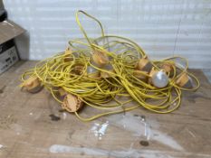 A String of Site Lights 20 Lamps, 110v Supply. Location: Tunbridge Wells. There is NO loading