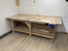Bespoke Timber Frame Workbench with Record Irwin Vice Fitted 2440 x 1220 x 900(h)mm. Location: