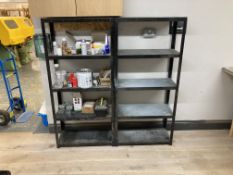 A Pair of Mild Steel Slot Together Shelf Units 700 x 300 x 1500(h)mm Please Note: Contents Not