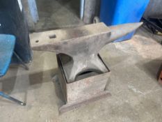Steel Anvil on Stand, Overall Measurements Approx. 700mm h x 820mm w x 350mm d, Note: Collection