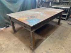 Steel Workbench, Approx. 910mm h x 2500mm l x 1500mm d,Note: Collection must be made strictly by