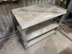 3-Tier Metal Shelving Unit, Approx. 960mm h x 1220mm w x 660mm d, Note: Collection must be made