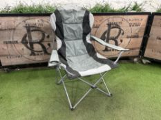 Unused Redwood Leisure Padded High Back Canvas Chair, Gray