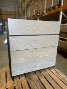 FEDERICO SKU118-595 4-Drawer Chest Unit In Weathered Oak & Black Frame 930 x 400 x 942mm, RRP: £1,