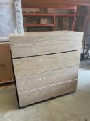FEDERICO SKU118-595 4-Drawer Chest Unit In Weathered Oak & Black Frame 930 x 400 x 942mm, RRP: £1,