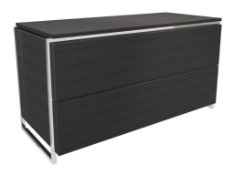 Boxed & Unused FEDERICO SKU118-585 Two-Drawer Chest Sideboard In Black Stained Oak With Polished