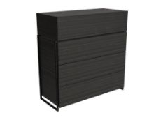 Boxed & Unused FEDERICO SKU118-592 4-Drawer Chest Unit In Black Stained Oak With Black Frame 930 x