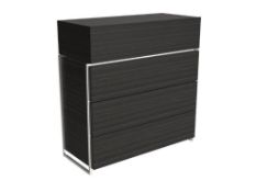 Boxed & Unused FEDERICO SKU118-590 4-Drawer Chest Unit In Black Stained Oak With Polished Frame