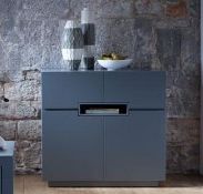 Unused SAVOYE SKU413-114 Tall TV & Media Sideboard In Graphite Matt Lacquer 900 x 400 x 850mm,