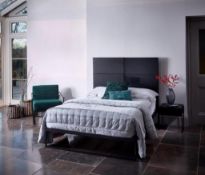 Boxed & Unused FEDERICO SKU118-514 Double Bed & Headboard, Black Framed & Black Stained Oak
