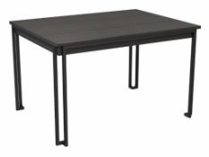 Boxed & Unused FEDERICO SKU118-643 Extending Dining Table In Black Stained Oak With Black Frame