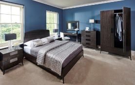 Boxed & Unused FITZROY SKU316-223 Double Bedstead In Charcoal Oak Veneer 1442 x 2017 x 1130mm,