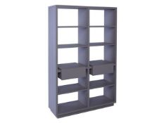 Boxed & Unused MARLOW SKU513-130-NSP 5-Tier 10-Sectioned Bookcase In Stone With 2no. Drawers 1010