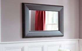 Unused FITZROY SKU316-227 Wall hanging Mirror In Charcoal Oak Veneer 100 x 800 x 50mm, RRP £199.00