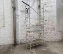 eDIY Adjustable & Portable Aluminium Scaffolding Tower with 2no. Platforms; (H)12ft x (L) 1660mm