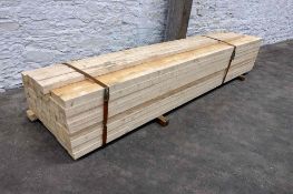 62no. Lengths of 4” x 3” x 4200mm Timber, Ratchet Straps Not Included
