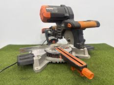 Evolution R255 SMS 255mm TCT Double Sliding Mitre Saw 240V, Please Note: Blade Not Present