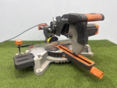Evolution R255 SMS 255mm TCT Sliding Mitre Saw 240V, Please Note: Blade Not Present