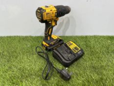 DeWalt DCD778 Cordless Compact Hammer Drill with Battery; 18V & DeWalt DCB113 Battery Charger; 230V