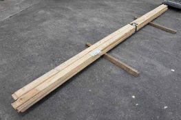 12no. Lengths of 4” x 1” 5100mm Timber, Ratchet Strap Not Included