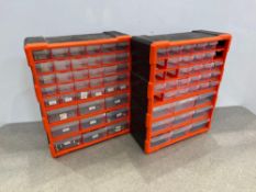 2no. Tactix Wall Mountable Storage Cabinets 380 x 160 x 480mm With Contents