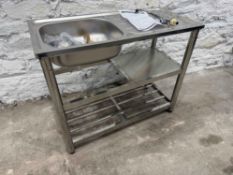 Stainless Steel Sink 950 x 410 x 880mm, Fittings Not Attached