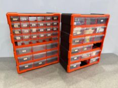 2no. Tactix Wall Mountable Storage Cabinets 380 x 160 x 480mm With Contents