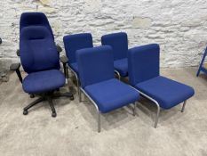 4no. Fabric Upholstered Chairs 550 x 700 x 800mm, With 2no, Mobile Office Chairs