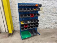 Steel Storage Rack 1000 x 500 x 1590mm, With Storage Bins & Contents