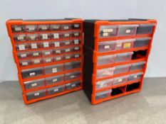 2no. Tactix Wall Mountable Storage Cabinets 380 x 160 x 480mm With Contents