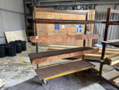 4-Tier Mobile Steel Framed Rack with Removable Timber Shelf Inserts, Approx. 2180mm h x 2120mm w x
