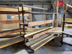 4-Tier Mobile Steel Framed Rack with Removable Timber Shelf Inserts, Approx. 2180mm h x 2120mm w x
