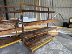 4-Tier Mobile Steel Framed Rack with Removable Timber Shelf Inserts, Approx. 2180mm h x 2120mm w x