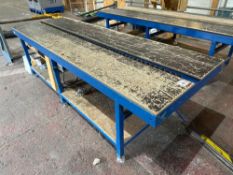 Bespoke Steel Framed Assembly Table with Integrated Rollers, Overall Measurements: 860mm h x