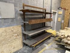 4-Tier Mobile Steel Framed Rack with Removable Timber Shelf Inserts, Approx. 2180mm h x 2120mm w x