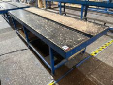 Bespoke Steel Framed Assembly Table with Integrated Rollers, Overall Measurements: 880mm h x