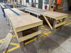 Bespoke 3-Part Assembly Table with Integrated Rollers, Overall Measurements: 960mm h x 2805mm w x