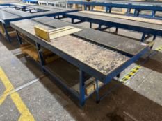 Bespoke Steel Framed Assembly Table with Integrated Rollers, Overall Measurements: 880mm h x