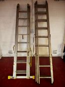 (2) Large three-section aluminium ladders