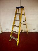 Five rung fibreglass step ladder