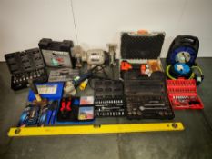 Quantity of various assorted hand and power tools as lotted