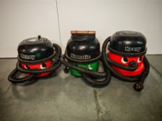 (3) Various Numatic International Henry vacuum cleaners