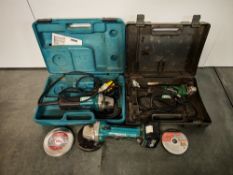 (3) Various angle grinders with discs