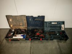 (2) SDS hammer drills and reciprocating saw