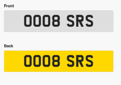 Registration plate - OO08 SRS