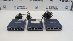 (3) Netgear GS105 Gigabit Network Switches
