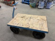 Steel framed 4 wheel flat trolley